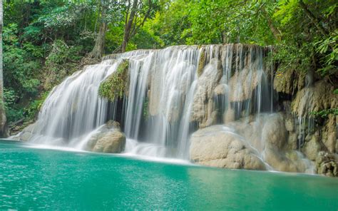 Download Wallpapers Beautiful Waterfall Jungle Rainforest Thailand