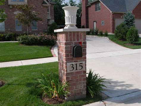 Put a layer of mason cement on the cinder blocks enough to hold your box in place. mailboxes with curb appeal | mailboxes_brick-column | My ...