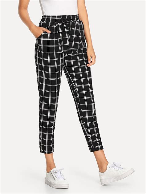 Drawstring Waist Checked Pants Check Out This Drawstring Waist Checked