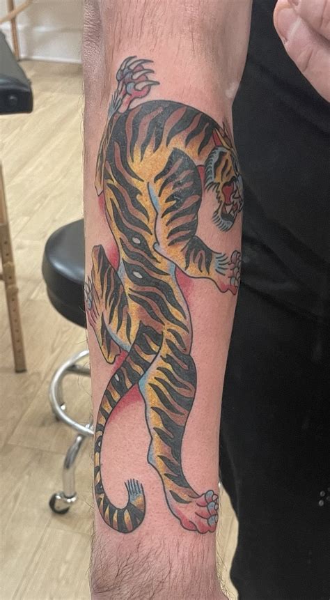 Crawling Tiger Done By Eric Caudill At Monument Tattoo In Indianapolis