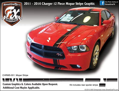 2011 2014 Dodge Charger Euro Stripe Complete Graphic Kit Rally Stripes