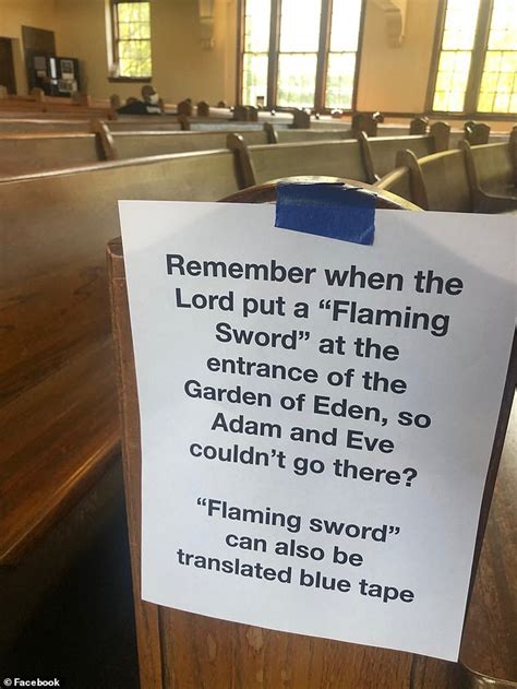 New Orleans Church Hangs Funny Signs On Pews To Keep Worshipers Social Distancing Daily Mail