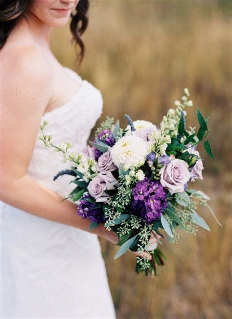 Purple Wedding Bouquet Idea Rustic Bouquet With Greenery Plum Sage