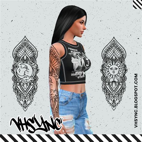 Vhsync Henna Tattoo With Moon And Sun Theme The Sims 4 Create A Sim