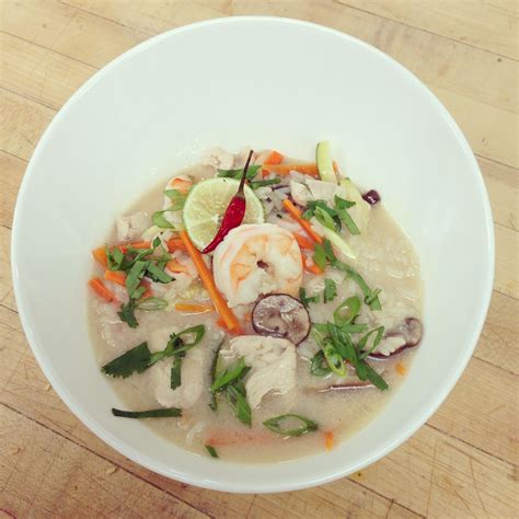 Spicy Thai Coconut Soup With Shrimp And Chicken Primal Recipes Thai