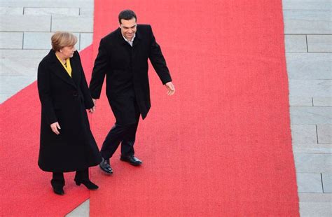 Angela Merkel Welcomes Greek Prime Minister In Berlin