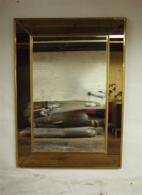 Large Dimensional Mirror With A Smoked Amber Gold Surrounding C1940