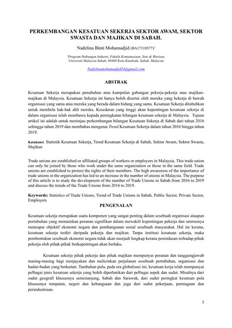 A complete list of malaysian rules and regulation together with direct content. (PDF) PERKEMBANGAN KESATUAN SEKERJA SEKTOR AWAM, SEKTOR ...