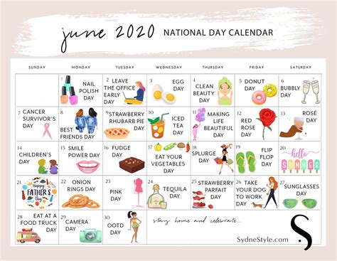 These dates may be modified as official changes are announced, so please check back regularly for updates. June National Days To Celebrate At Home | Sydne Style in ...
