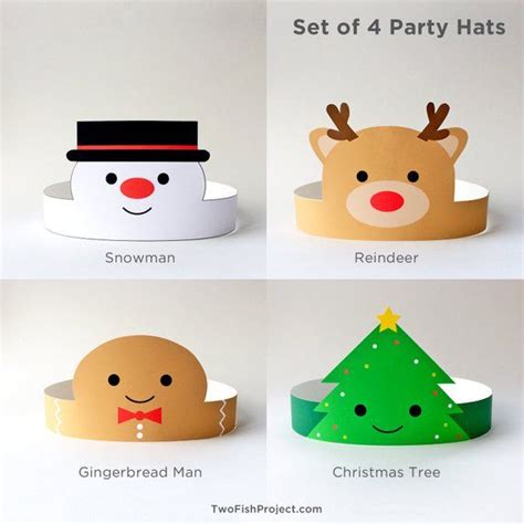 Christmas Party Hats For Kidsadults Christmas Paper Etsy Christmas