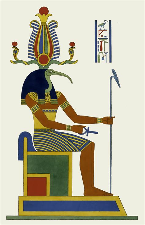 Unusual To See Thoth With Fancy Headgear Nice Print From Champollion S Panthéon Égyptien