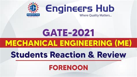Gate 2021 Me Exam Students Reaction And Review Forenoon Youtube