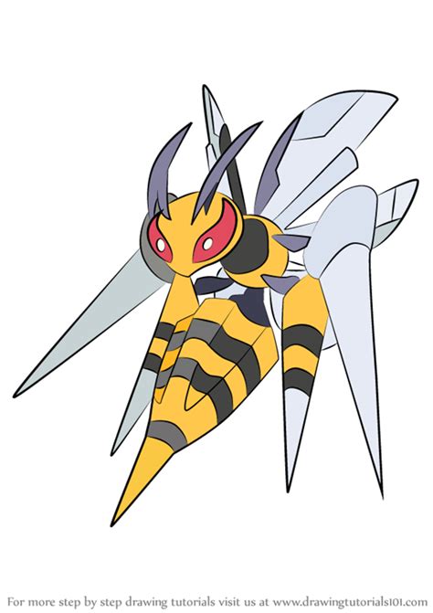 Learn How To Draw Mega Beedrill From Pokemon Pokemon Step By Step