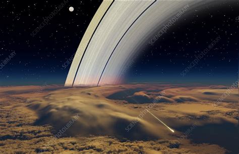 Final Plunge Of Cassini Spacecraft Into Saturn Illustration Stock