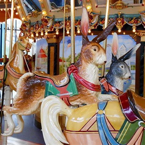 Rabbit Figures On The Dentzel Carousel At Please Touch Museum In