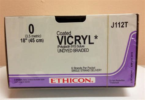 Ethicon J112t Coated Vicryl Suture Sutupak Pre Cut Sutures Absorbable