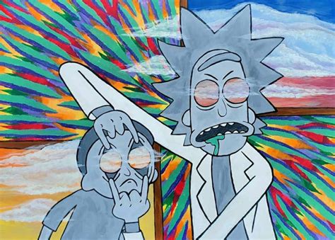 Rick And Morty Psychedelic Acrylic Painting Trippy Painting Etsy