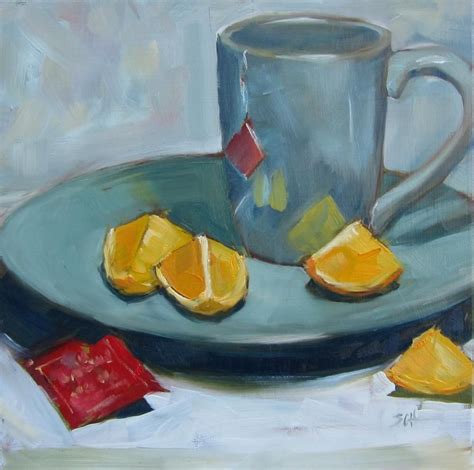 Tea Snack Original Fine Art By Sandy Haynes Still Life Tea Snacks