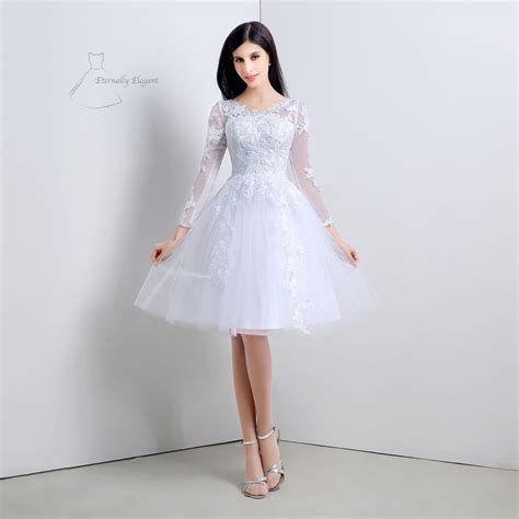 White A Line Knee Length Puffy Organze Prom Dresses Party Dress With