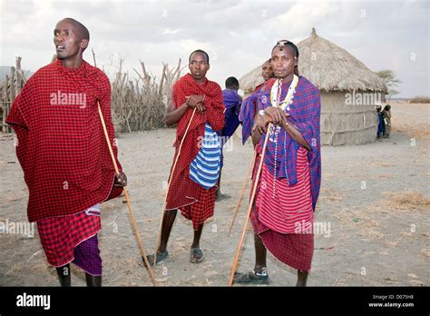 A Group Of Maasai Worriers At Tanzaniaeast Africaafricaauthentic