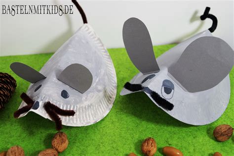 Eine Maus Basteln Mit Papiertellern Basteln Mit Kindern Maus