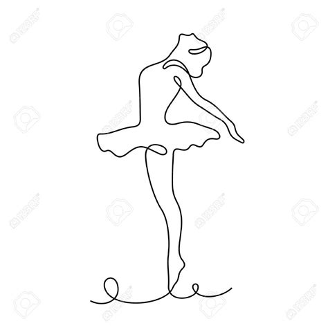 Ballet Dancer One Line Vector Sketch Stock Vector 137850171