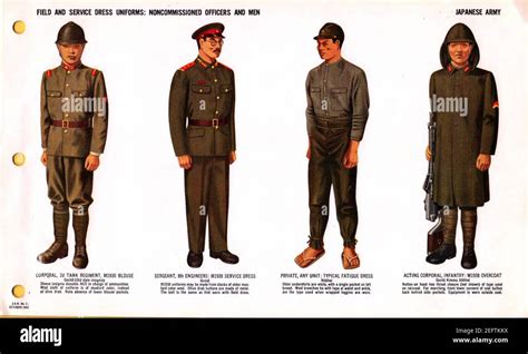 oni jan 1 uniforms and insignia page 084 japanese army ww2 field service dress uniforms ncos