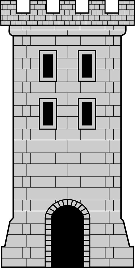 Castle Tower Clip Art Black White