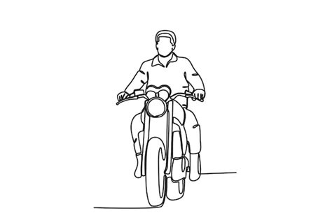 Premium Vector A Man Riding A Motorcycle Bikers Oneline Drawing