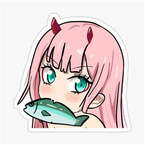 Zero Two Fish Sticker By Sunnysunfl0wer Redbubble