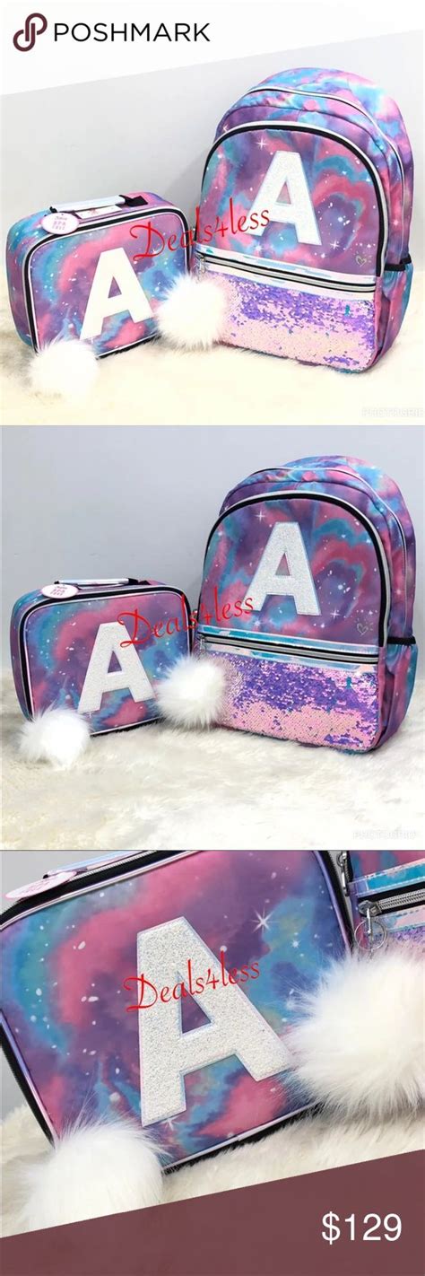 Justice Backpack Set Galaxy Tie Dye Sequin Bling Girl Backpacks