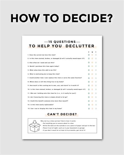 15 Decluttering Questions To Ask Yourself And Make Choices Easier Pdf