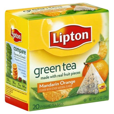 Lipton Pyramid Green Tea Bags Mandarin Orange 20 Ct 3 Pk Lipton