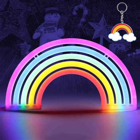 Rainbow Led Neon Signs Rainbow Night Light Bedroom Wall Light Lamp