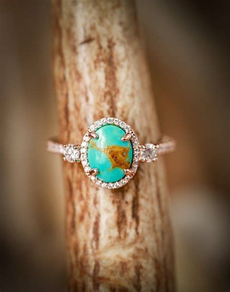 The Kb Oval Turquoise Engagement Ring With Etsy Turquoise Ring