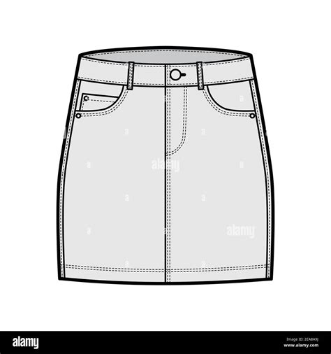 Denim Skirt Stock Vector Images Alamy