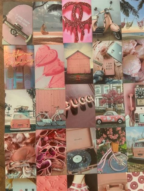 Aesthetic Wall Collage Kit Pink Preppy Etsy