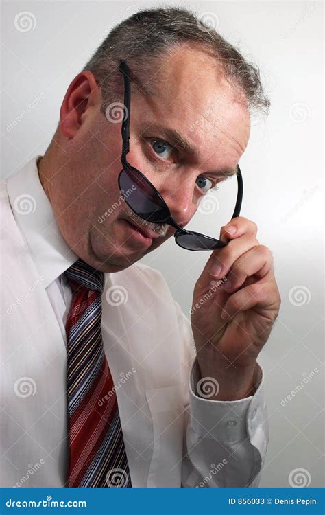 Businessman Takes Sunglasses Off Stock Image Image Of Inquisitive Cautious 856033