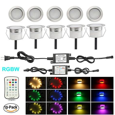 Fvtled Pack Of 10 Low Voltage Led Deck Lighting Kit Rgb And Warm White