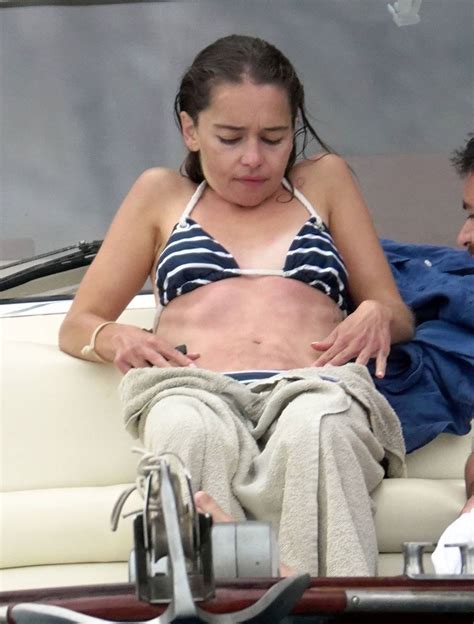 Emilia Clarke Wearing Bikini On Vacation In Italy Gotceleb