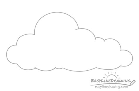 How To Draw A Cloud Step By Step Easylinedrawing