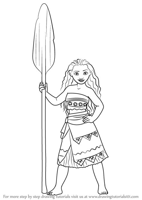 Learn How To Draw Moana Waialiki From Moana Moana Step