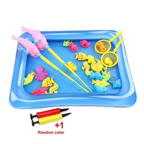 Floating Fishing Game Kids Bath Toys Fishing Magnetic Toys Inflatable