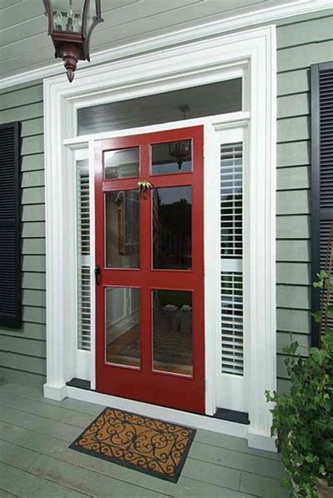 Pella waits for its glass. Simple Dark Red Pella Storm Doors 6 Panel with Glass For ...