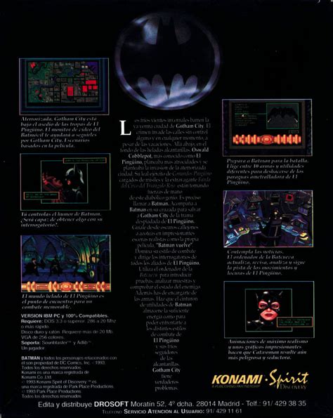 Batman Returns 1992 Dos Box Cover Art Mobygames