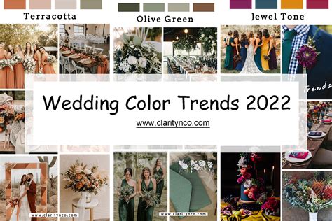 top 10 wedding colors trends for 2022 claritynco wedding
