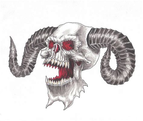 Demon Skull Painting By Chris Randall