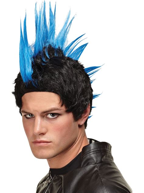 emo mens gothic wig punk rocker scenester theatre costumes accessory mohawk wig