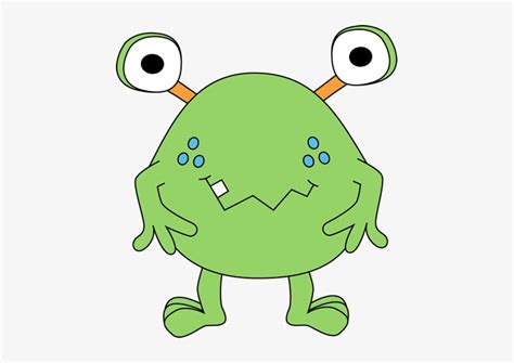 Free Cute Monster Clip Art Two Eyed Green Monster Clip Prent Monster