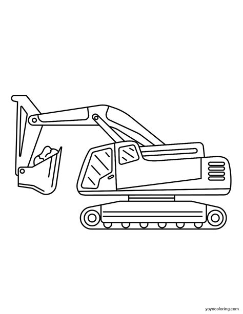 Excavator Coloring Pages ᗎ Printable Painting Template
